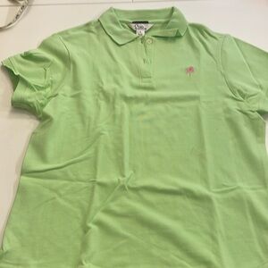 Lilly Pulitzer green Polo shirt with  size medium 95% cotton 5% spandex